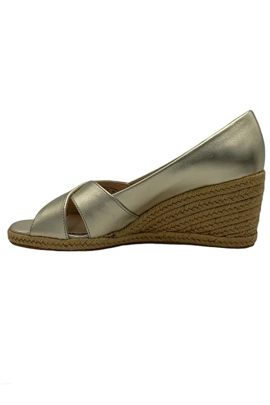 Jack Rogers Criss-Cross Wedge Espadrilles Palmer Platinum - Medium - Picture 3 of 5